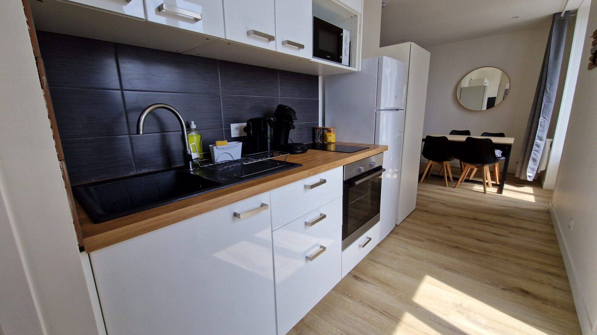 Cuisine de l’appartement T3 à Brest, par Nestia