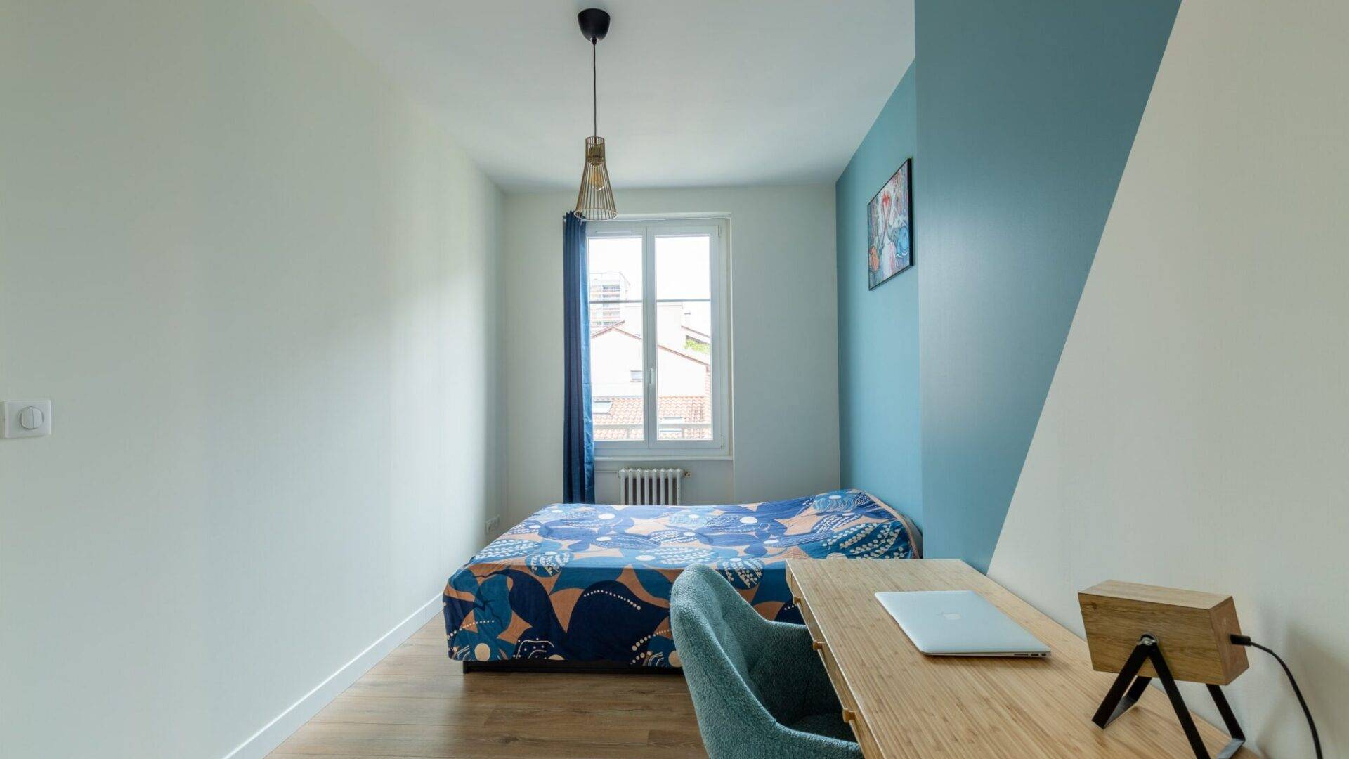 Chambre de l’appartement T2 à Lyon 7, par Nestia